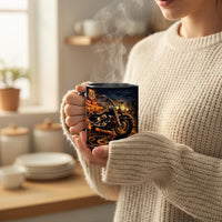 Route 66 Harley Style Motorcycle Mug – Biker Coffee Mug with Sunset | Gift for Men & Motorcycle Fans