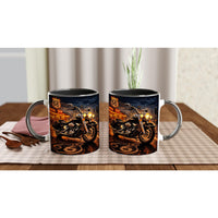 Route 66 Harley Style Motorcycle Mug – Biker Coffee Mug with Sunset | Gift for Men & Motorcycle Fans