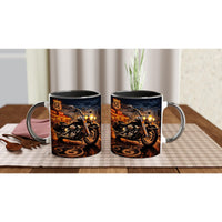 Route 66 Harley Style Motorcycle Mug – Biker Coffee Mug with Sunset | Gift for Men & Motorcycle Fans