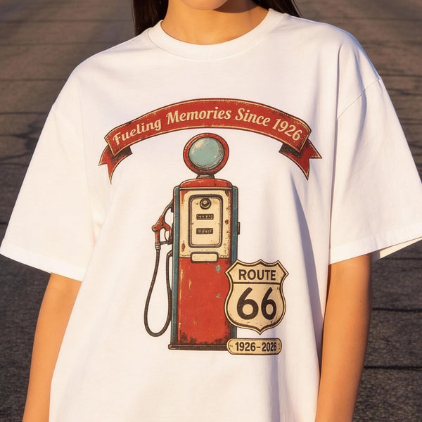 Route 66 100 Year Anniversary Comfort Colors® 1717 T Shirt, Making Memories Since 1926, Retro Gas Pump Americana Road Trip Gift Souvenir Tee