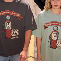Route 66 100 Year Anniversary Comfort Colors® 1717 T Shirt, Making Memories Since 1926, Retro Gas Pump Americana Road Trip Gift Souvenir Tee