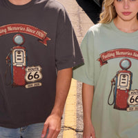 Route 66 100 Year Anniversary Comfort Colors® 1717 T Shirt, Making Memories Since 1926, Retro Gas Pump Americana Road Trip Gift Souvenir Tee