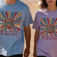 Route 66 100 Years T-Shirt, Vintage Mother Road Tee, Retro Route 66 Anniversary Shirt, Road Trip Americana Gift, Classic Americana Gift