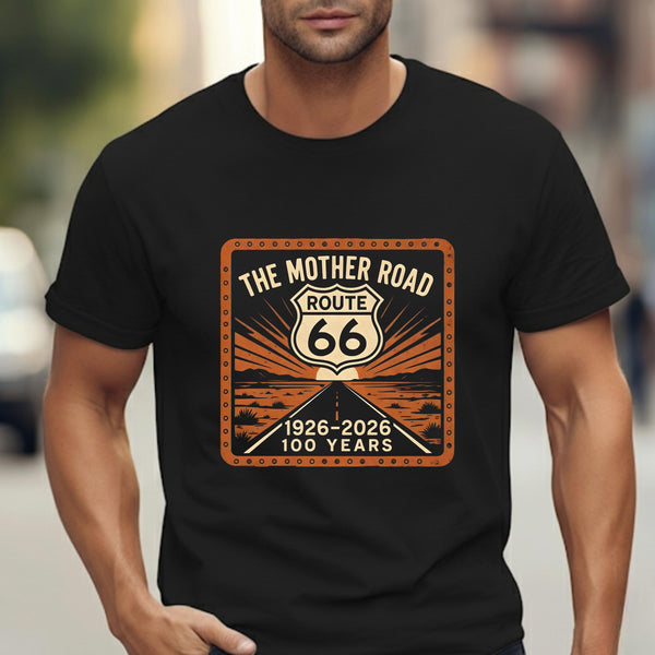Route 66 Shield Graphic T-shirt | The Mother Road 1926-2026 100 Years