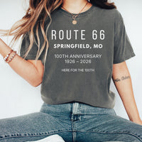 Route 66 100th Anniversary Shirt Springfield MO 1926–2026 Historic Route 66 Souvenir Tee USA Road Trip Route66 Centennial Comfort Colors Tee