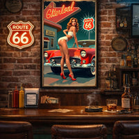 Route 66 Diner Poster Set, Retro Pin Up Car Art (Digital Download)