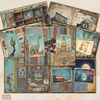 Route 66 Junk Journal Kit - Vintage Digital Download Ephemera - Printable Scrapbook Paper US Letter | 10 Double sided Pages