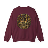 Back Print: Route 66 100 Years Emblem Sweatshirt | 1926-2026 Anniversary