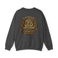 Back Print: Route 66 100 Years Emblem Sweatshirt | 1926-2026 Anniversary