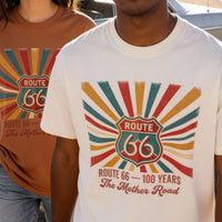 Route 66 100 Years T-Shirt, Vintage Mother Road Tee, Retro Route 66 Anniversary Shirt, Road Trip Americana Gift, Classic Americana Gift