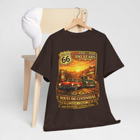 Sunset Route 66 Centennial Vintage Cars T-Shirt | 100 Years 1926-2026