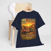 Sunset Route 66 Centennial Vintage Cars T-Shirt | 100 Years 1926-2026