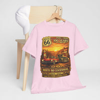 Sunset Route 66 Centennial Vintage Cars T-Shirt | 100 Years 1926-2026