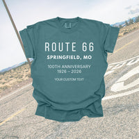 Route 66 100th Anniversary Shirt Springfield MO 1926–2026 Historic Route 66 Souvenir Tee USA Road Trip Route66 Centennial Comfort Colors Tee