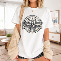 Route 66 T-shirt | Vintage Road Trip Retro Badge Womens Route 66 tee