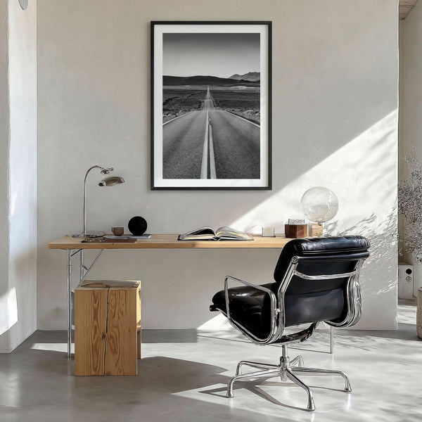 California Black and White Fine Art Photo Print, Route 66, USA Wall Decor Poster