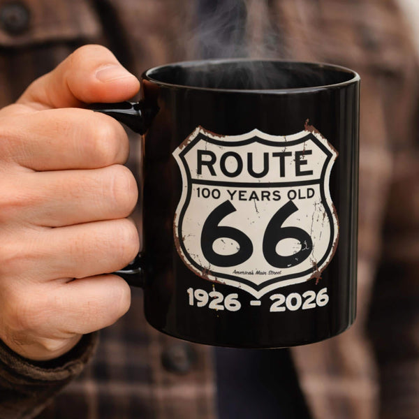 Route 66 Anniversary Mug, Vintage Americana Coffee Cup