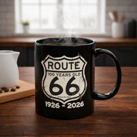 Route 66 Anniversary Mug, Vintage Americana Coffee Cup