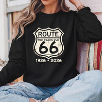 Route 66 100 Years 1926-2026 Sweatshirt | Vintage Highway Sign