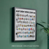 Auf dem Weg zur 66, 1960 Birthday Poster, Route to 66, 66th Birthday Gift, Road to 66 Years Ago Back In 1960 Print, Born in 1960 Party Decor