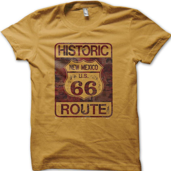 Historic New Mexico Route 66 Motorcycle Classic Vintage Biker T-Shirt