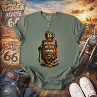 Route 66 Tee, Vintage Gas Pump T-shirt, Dirt & Grit Americana