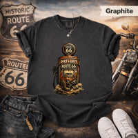 Route 66 Tee, Vintage Gas Pump T-shirt, Dirt & Grit Americana