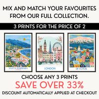 Route 66 Art Print, Vintage USA Road Trip Travel Poster