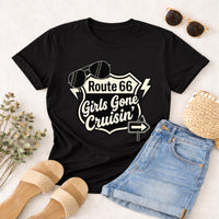 Route 66 Girls Gone Cruisin' T-Shirt | Vintage Roadtrip Sign Tee
