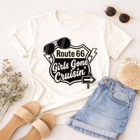 Route 66 Girls Gone Cruisin' T-Shirt | Vintage Roadtrip Sign Tee