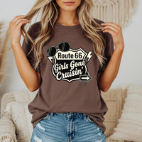 Route 66 Girls Gone Cruisin' T-Shirt | Vintage Roadtrip Sign Tee