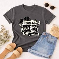 Route 66 Girls Gone Cruisin' T-Shirt | Vintage Roadtrip Sign Tee