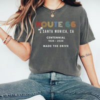 Route 66 Centennial Santa Monica CA, Vintage 100th Anniversary Route 66, Santa Monica Pier Souvenir, USA Travel Shirt