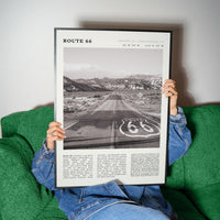Vintage Route 66 USA Poster | Mother Road Desert Highway Travel Art Print