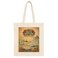 Vintage Route 66 Centennial Tote - 100 Year Anniversary Retro Mother Road Map Bag