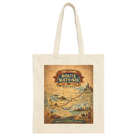 Vintage Route 66 Centennial Tote - 100 Year Anniversary Retro Mother Road Map Bag