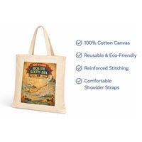 Vintage Route 66 Centennial Tote - 100 Year Anniversary Retro Mother Road Map Bag