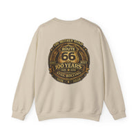 Back Print: Route 66 100 Years Emblem Sweatshirt | 1926-2026 Anniversary