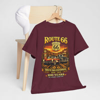 Front Print: Route 66 Centennial Vintage Car T-Shirt | Retro Highway Graphic