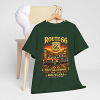 Front Print: Route 66 Centennial Vintage Car T-Shirt | Retro Highway Graphic