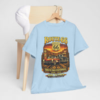 Front Print: Route 66 Centennial Vintage Car T-Shirt | Retro Highway Graphic