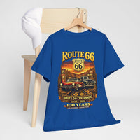 Front Print: Route 66 Centennial Vintage Car T-Shirt | Retro Highway Graphic