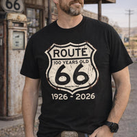 Route 66 100 Years 1926-2026 T-shirt | Vintage Highway Sign