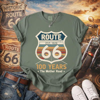 Retro Route 66 Centennial T-Shirt Classic Americana Road Trip Tee | 100th Anniversary Mother Road Rt. 66 Souvenir Shirt for Men & Women