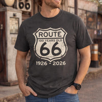 Route 66 100 Years 1926-2026 T-shirt | Vintage Highway Sign