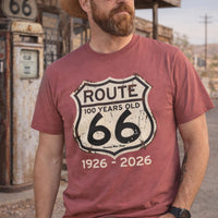 Route 66 100 Years 1926-2026 T-shirt | Vintage Highway Sign