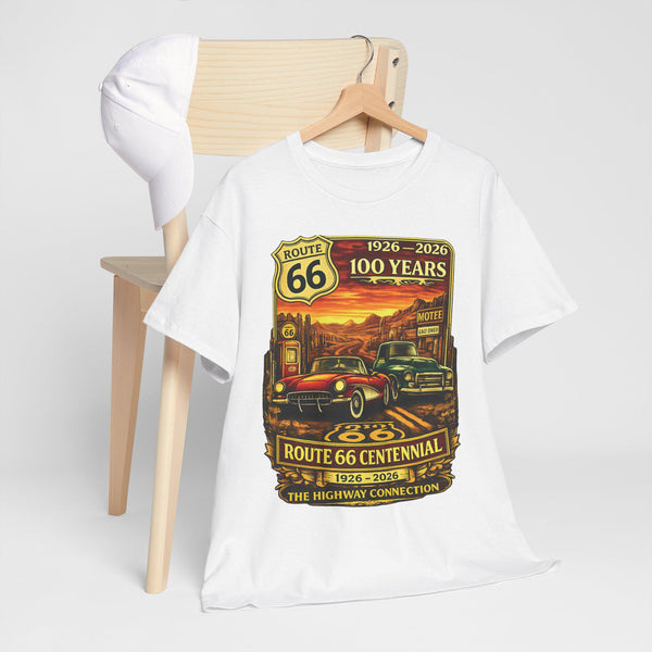 Route 66 Centennial Vintage Car Tee | 1926-2026 Highway Connection