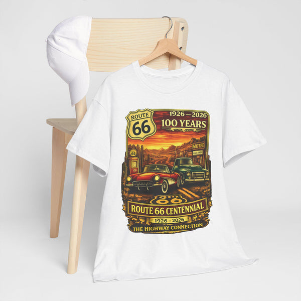 Route 66 Centennial Vintage Car Tee | 1926-2026 Highway Connection