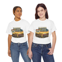 Front Print: Illinois Route 66 100 Years T-Shirt | Mother Road tee, vintage car graphic