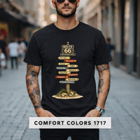 Route 66 Tee Signpost T-Shirt | Vintage Roadtrip Directions Road Trip Shirts